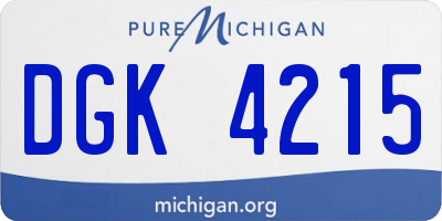 MI license plate DGK4215