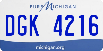 MI license plate DGK4216