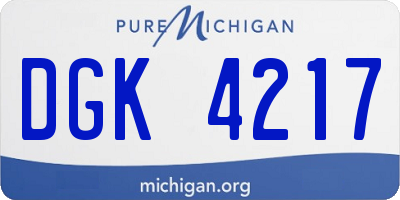 MI license plate DGK4217