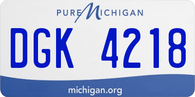 MI license plate DGK4218