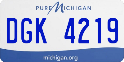 MI license plate DGK4219