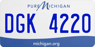 MI license plate DGK4220