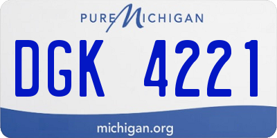 MI license plate DGK4221