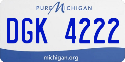 MI license plate DGK4222