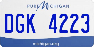 MI license plate DGK4223