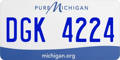 MI license plate DGK4224