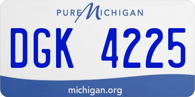 MI license plate DGK4225