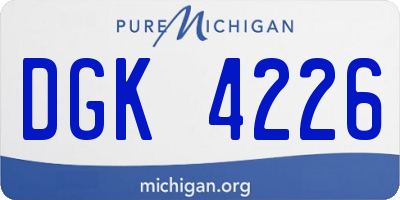 MI license plate DGK4226