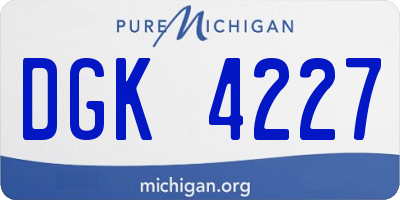 MI license plate DGK4227