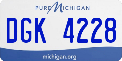 MI license plate DGK4228