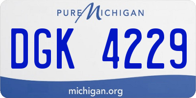 MI license plate DGK4229