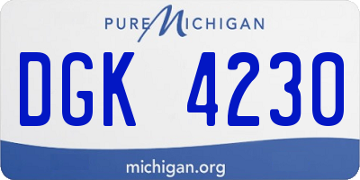 MI license plate DGK4230