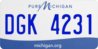 MI license plate DGK4231