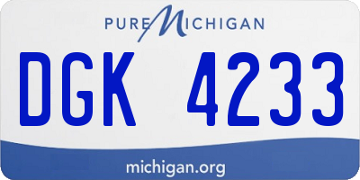 MI license plate DGK4233