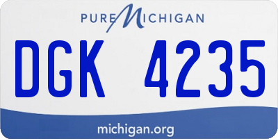 MI license plate DGK4235