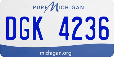 MI license plate DGK4236