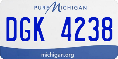 MI license plate DGK4238