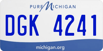 MI license plate DGK4241