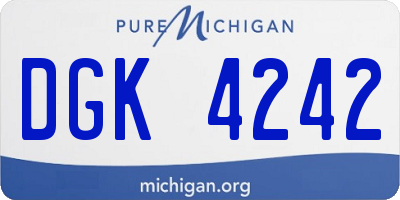 MI license plate DGK4242