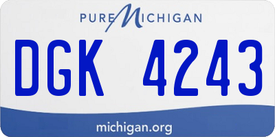 MI license plate DGK4243
