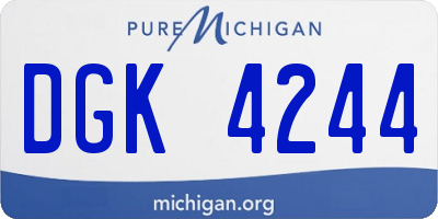 MI license plate DGK4244