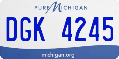 MI license plate DGK4245