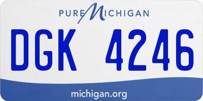 MI license plate DGK4246