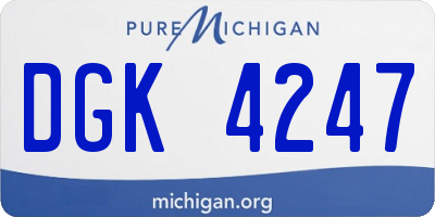 MI license plate DGK4247