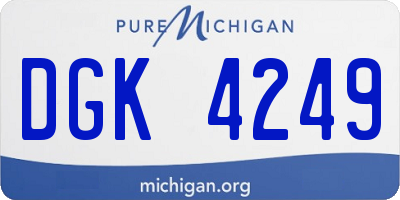 MI license plate DGK4249