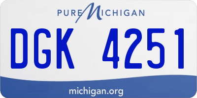 MI license plate DGK4251