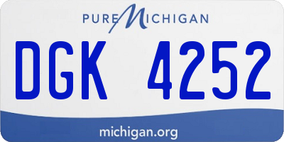 MI license plate DGK4252