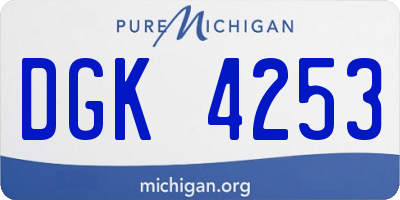 MI license plate DGK4253