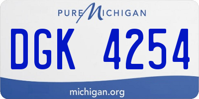 MI license plate DGK4254