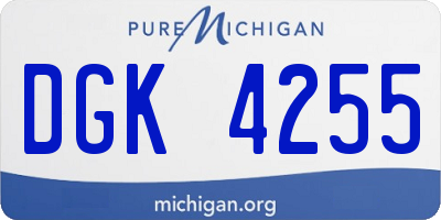 MI license plate DGK4255