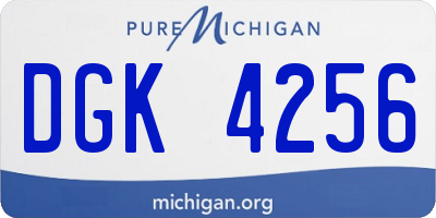 MI license plate DGK4256