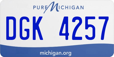 MI license plate DGK4257