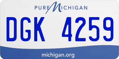 MI license plate DGK4259
