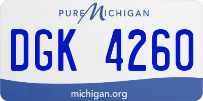 MI license plate DGK4260