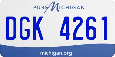 MI license plate DGK4261