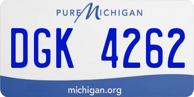 MI license plate DGK4262