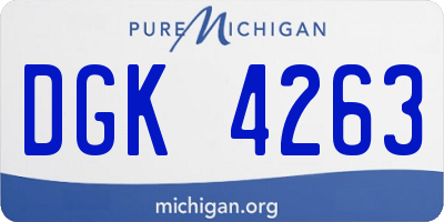MI license plate DGK4263
