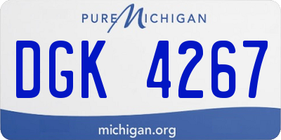 MI license plate DGK4267