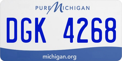 MI license plate DGK4268