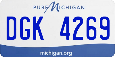 MI license plate DGK4269