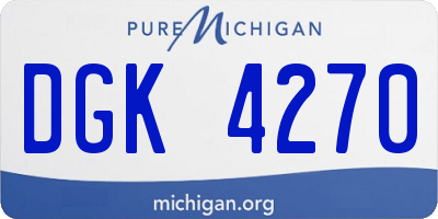 MI license plate DGK4270