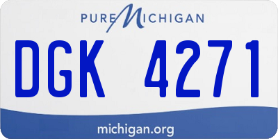 MI license plate DGK4271