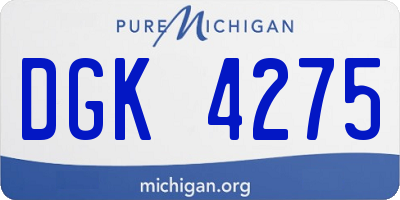 MI license plate DGK4275
