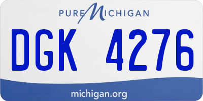 MI license plate DGK4276