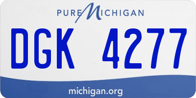 MI license plate DGK4277