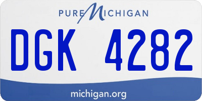MI license plate DGK4282